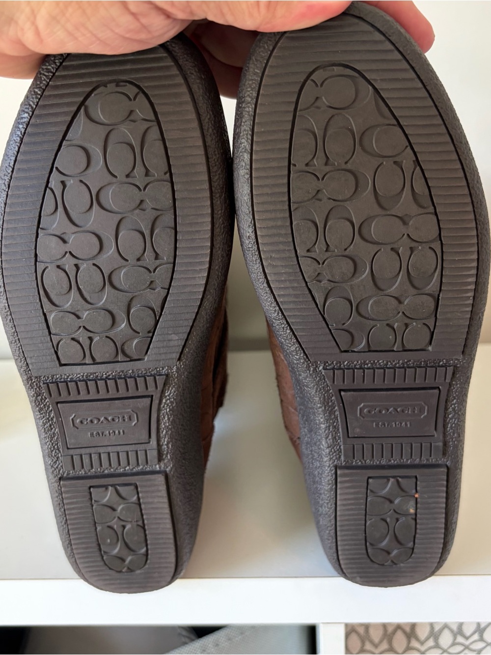 Coach Thelma Brown Suede Signature Mid-calf Boots 7.5 - Picture 4 of 7